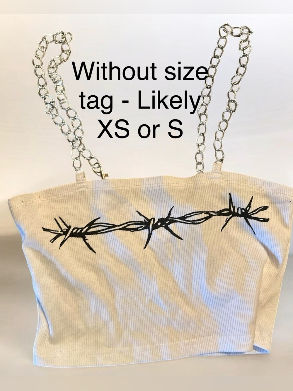 Chain Strap crop tank Barbed Wire goth punk grunge y2k